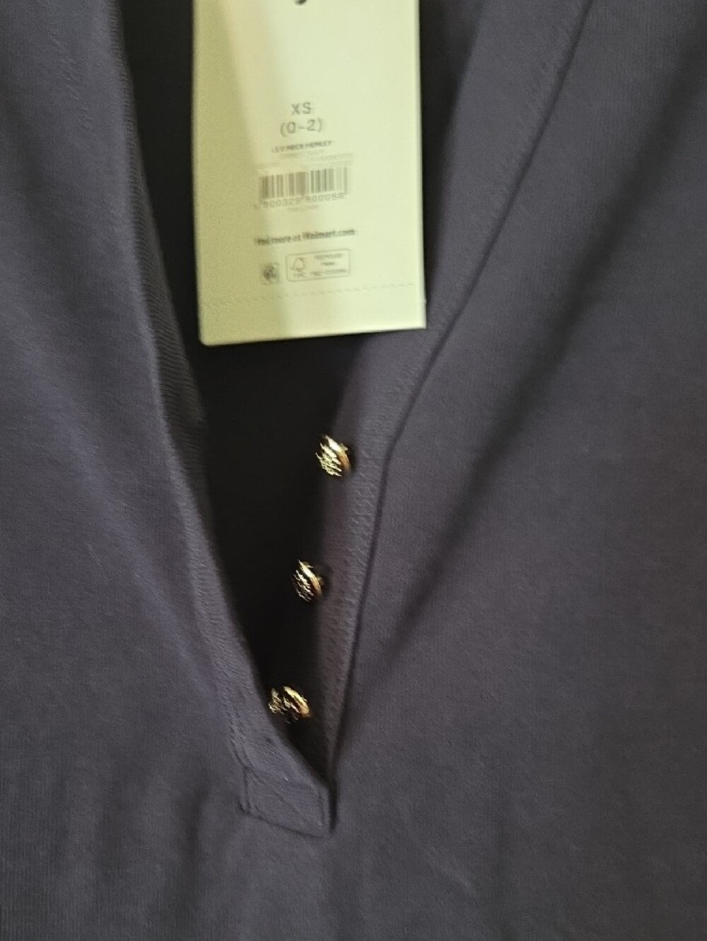 Free Assembly Long-Sleeve Henley Top - Navy - Picture 8 of 9